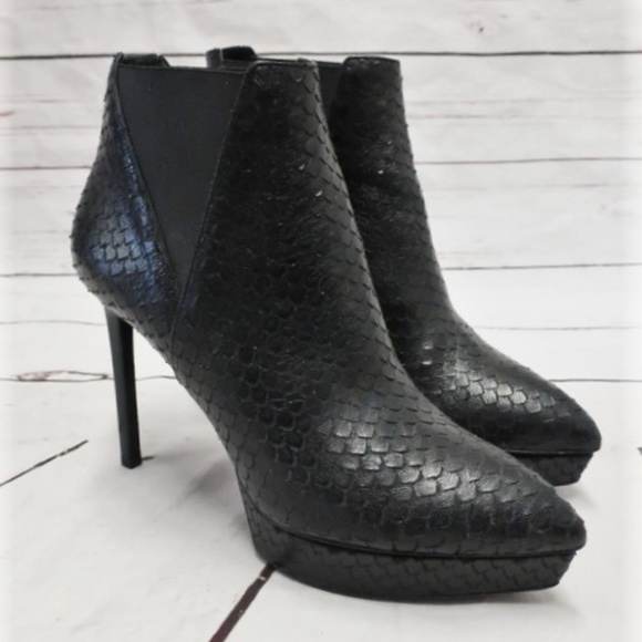 Saint Laurent Janis 105 Ankle Boot Black Snakeskin - Picture 3 of 7